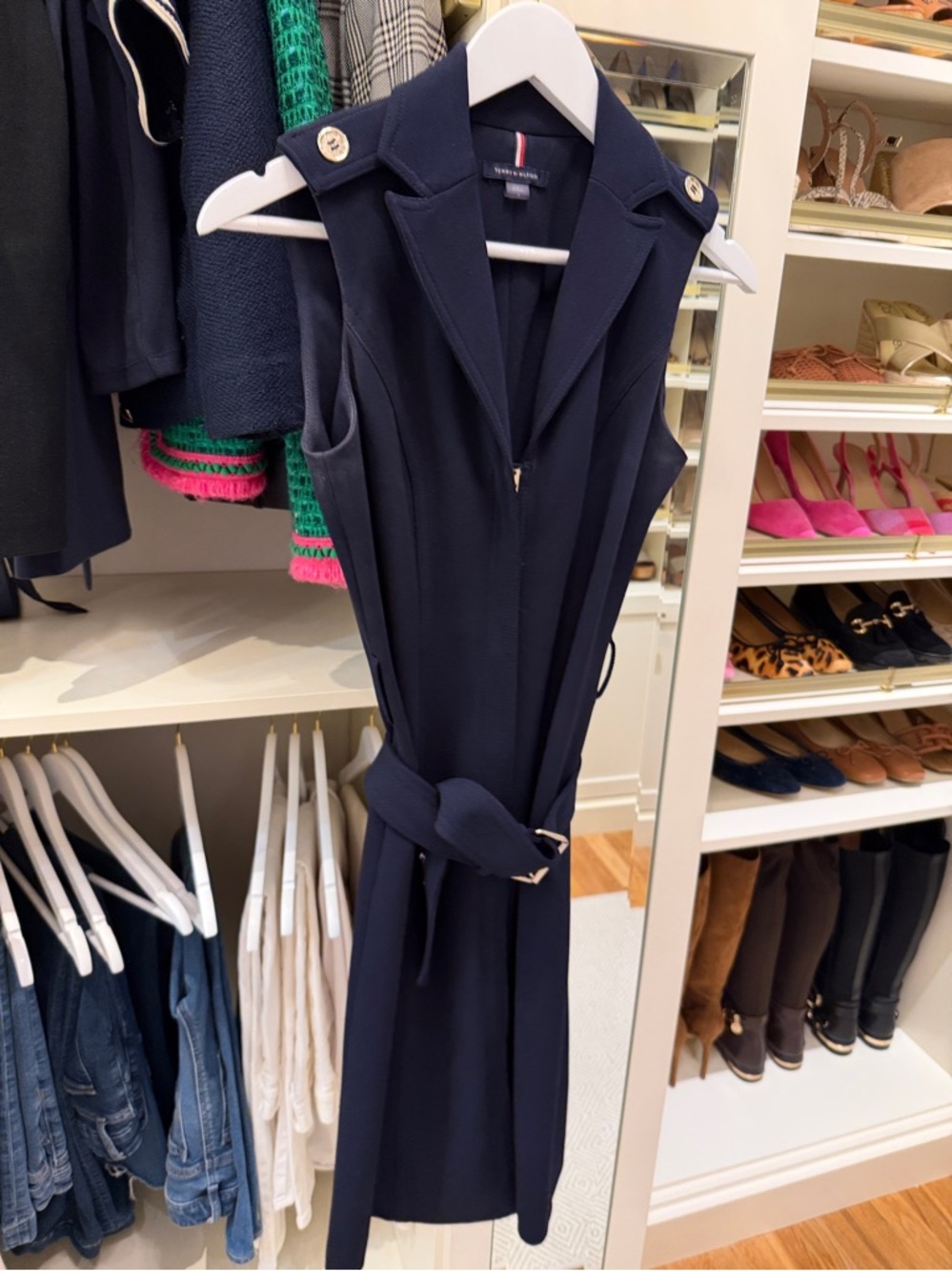 Tommy Hilfiger Navy Sleeveless Shirt Dress Size 2